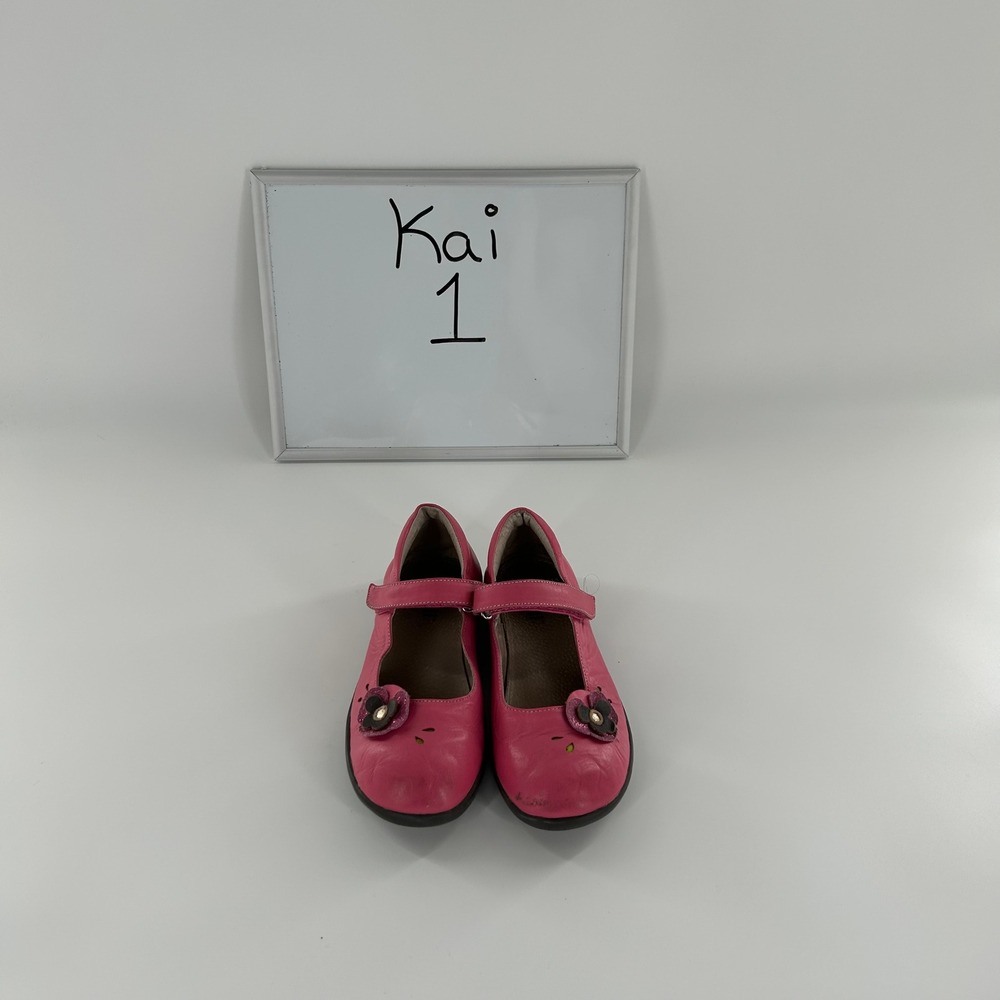 See‎ Kai Run Kids Mary Jane Shoes Flower Detail Hook and Loop Strap Size 1
